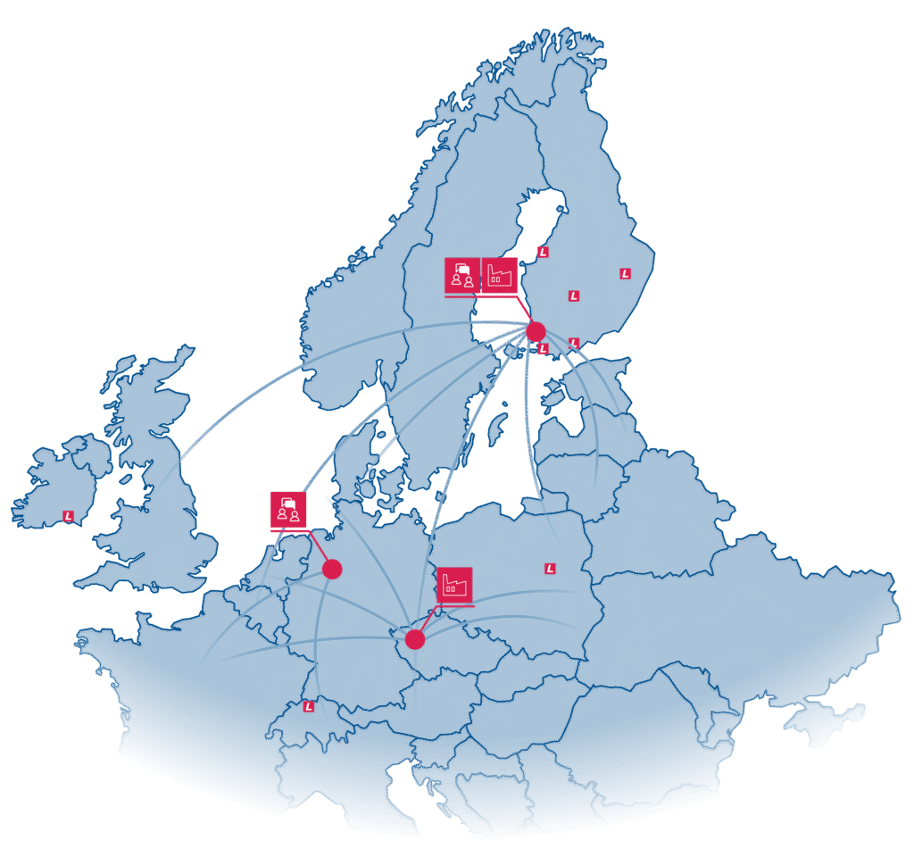 Satatuote locations on a map